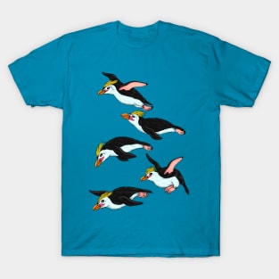 Royal Penguins Splashing T-Shirt